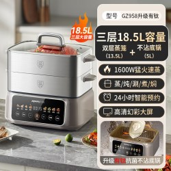 九阳 电蒸锅多功能家用多层全不锈钢蒸煮炖一体锅2026新款旗舰正品