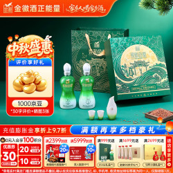 金徽 柔和H3（柔雅青云礼盒 ）浓香型 白酒 45度 500ml*2瓶 礼盒装中秋
