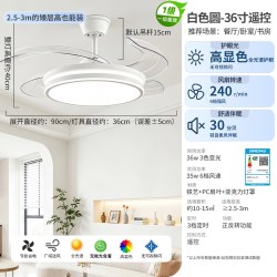 钻石牌 隐形风扇灯吊扇灯客厅2026新款卧室家用一体吊灯电风扇灯