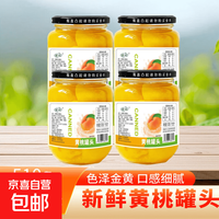 黄桃罐头沂蒙山黄桃罐头510g*4瓶水果罐头大罐老式开盖即食 黄桃罐头510克四罐  12.98元