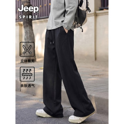 JEEP SPIRIT 吉普 男款弯刀垂感休闲裤 黑色