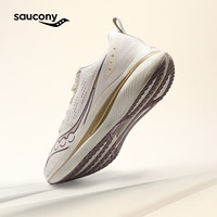 saucony TIDE 浪潮1运动鞋男网面透气减震训练大体重防滑耐磨跑步鞋 米咖啡