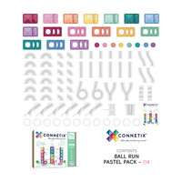 CONNETIX 磁力片轨道小球管道彩窗积木 粉彩色114pcs套装