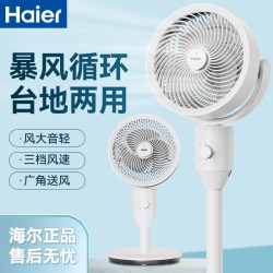 海尔 空气循环扇家用电风扇遥控台地两用卧室强力大风力立式落地扇