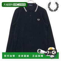 FRED PERRY 日本直邮Fred Perry 男士双尖头Polo衫长袖海军蓝/白色 [M3636-23