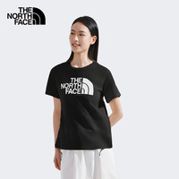 北面 女LOGO印花短袖T恤户外休闲透气8GWD 黑色/JK3 XL