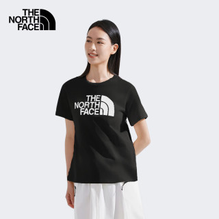 北面 女LOGO印花短袖T恤户外休闲透气8GWD 黑色/JK3 XL