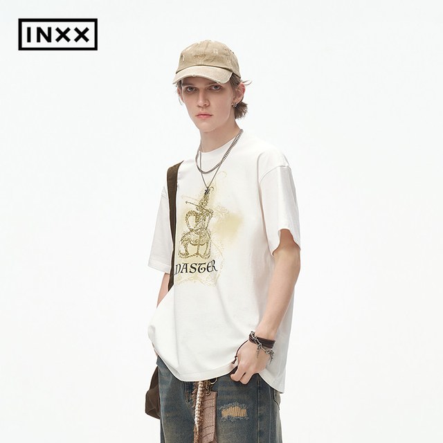 INXX MASTER 250g重磅潮牌短袖T恤男袖冲霄汉数码印花上衣女