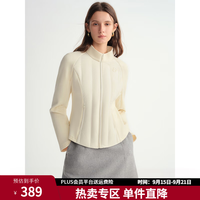 独束 大码女装拼接设计修身立领羽绒服外套2025短外套