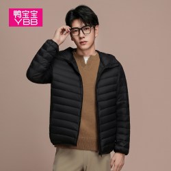 鸭宝宝 YBB/鸭宝宝2026秋冬新款轻薄羽绒服男连帽短款轻羽绒时尚外套C