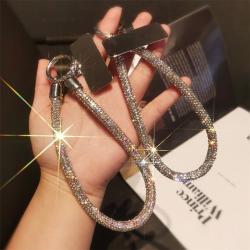高级感手机挂绳挂链夹片挂件超薄加粗水钻结实通用时尚手腕吊绳女