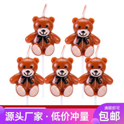 ins小熊蜡烛蛋糕装饰插件可爱卡通曲线生日蜡烛儿童派对烘焙装扮.