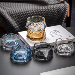 金边高级感酒店商用摆件水晶玻璃烟灰缸家用客厅北欧风