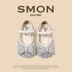 SMONSMON2026春夏新款宝宝公主鞋水晶舞蹈鞋女童单鞋小童软底皮鞋