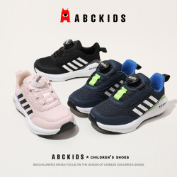ABCKIDS 童鞋儿童2025年春秋新款男童网面透气运动鞋子女童纽扣鞋