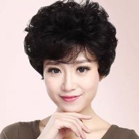 假发女短发短卷发中老年圆脸修脸气质自然仿真发丝妈妈假发套