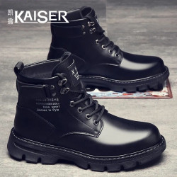 凯撒 KAISER/凯撒·男鞋新款时尚英伦高帮休闲马丁靴男士防滑厚底工装靴