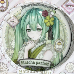 现货抹茶芭菲初音未来同人谷子miku周边吧唧徽章方卡