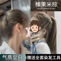 榛果米棕色黑紫色2026流行色显白自己在家染发剂膏显白