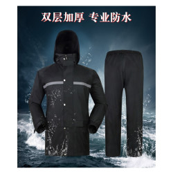 户外双层男女款雨衣套装反光分体式春亚纺雨衣雨裤骑行外卖雨衣
