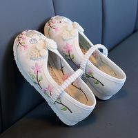 汉服女童绣花鞋儿童表演鞋布鞋民族风古风学生鞋女孩平底古装鞋