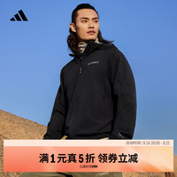 adidas 拒水防风户外简约连帽软壳夹克外套男装阿迪达斯官方TERREX