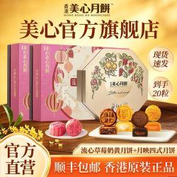 美心 香港美心流心奶黄草莓月饼270g*两盒月映四式月饼380g装中秋送礼