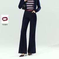 VERO MODA 26秋冬新品编织腰带V字提臀约克线微喇裤牛仔裤女
