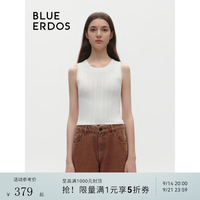 BLUE ERDOS 背心早秋圆领翻花显瘦纯色舒适凉爽正肩内搭B246D2007 白 XS (155)