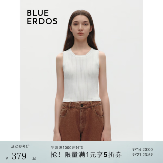 BLUE ERDOS 背心早秋圆领翻花显瘦纯色舒适凉爽正肩内搭B246D2007 白 XS (155)