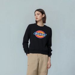 Dickies 经典大 LOGO 圆领卫衣男女同款毛圈宽松休闲百搭套头上衣