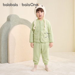 巴拉巴拉 balaOne儿童家居服套装男童女童冬季新款半边绒保暖