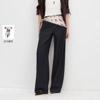 VERO MODA 26秋新品丝巾腰带搭配复古廓形长裤松弛休闲牛仔裤女