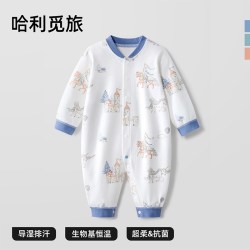 贝肽斯 婴儿衣服秋季连体衣打底透气新生幼儿男女宝宝睡衣哈衣爬服