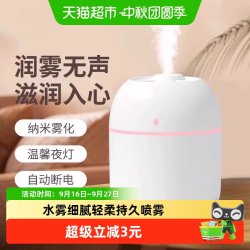 过凡 空气加湿器小型迷你便携家用静音卧室车载香薰喷雾办公室秋冬补水