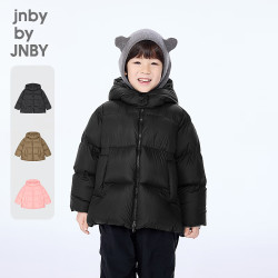 jnby by JNBY 中长款羽绒服90白鸭绒直筒冬男女童儿童1X0C10050 001/本黑 120 cm 充绒量98g