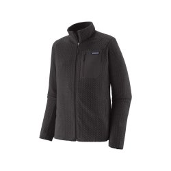 Patagonia 自营欧洲直邮Patagonia R1 Air男士黑色聚酯纤维保暖抓绒衣长袖