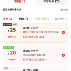 更有优惠 plus券和黑五券叠加