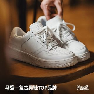 马登 透气厚底增高 黑色皮面男士休闲鞋