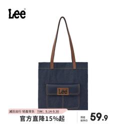 Lee 托特包女大容量2026新款牛仔布单肩包休闲通勤手提包斜挎包 牛仔蓝