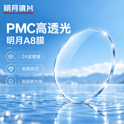 明月 PMC 1.67天视A8膜现片【优惠可选镜框】