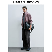 URBAN REVIVO UUY150008 立领拉链夹克 灰紫 M