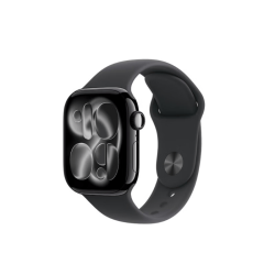 Apple Watch Series 11 智能手表 GPS版 42mm 亮黑色铝金属表壳 黑色运动型表带 S/M