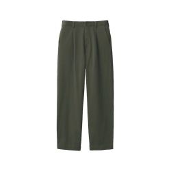 無印良品 MUJI 男式弹力丝光斜纹抽褶宽版裤男士裤子休闲