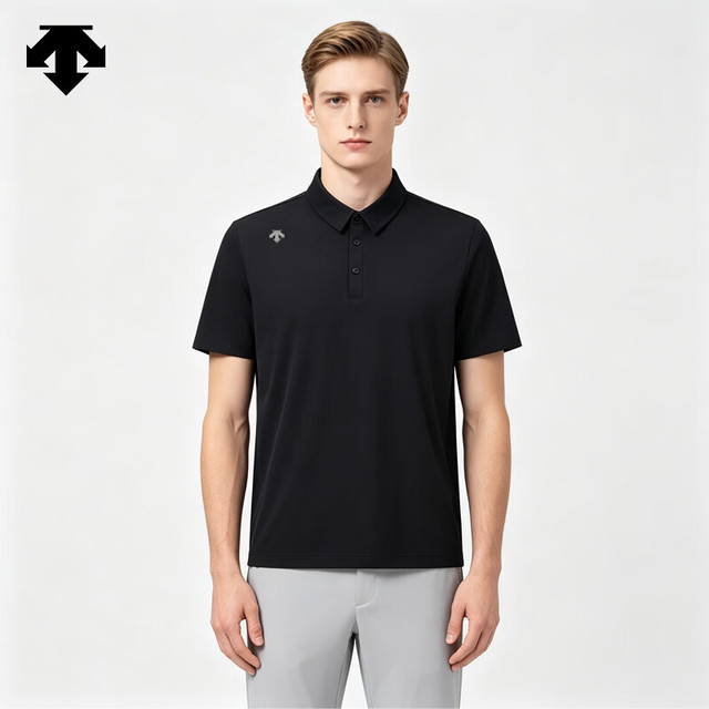 迪桑特 GOLF高尔夫男士商务POLO衫 黑色