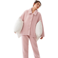 安之伴 北羔绒循环锁温 粉色 XL 家居服套装
