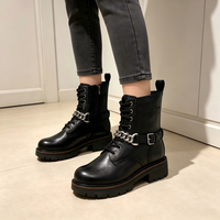 Clarks 女款复古厚底短靴秋季简约百搭舒适轻便 黑色 37
