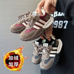 儿童运动鞋二棉鞋秋冬新款男童百搭休闲跑步鞋女童透气防滑鞋子