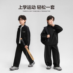 ZOSEE 男童运动套装儿童反光条外套裤子春秋2026新款男孩大童两件套