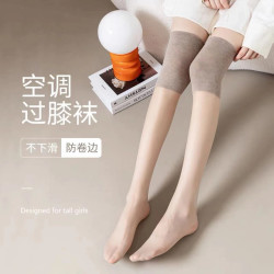 春夏款女士空调护膝袜保暖袜硅胶防掉筒护膝袜护膝裤袜jx